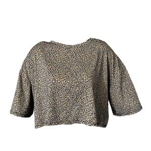 Tres Bien Leopard Crop Top Size Large